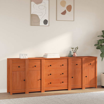 Dressoir met lade 5 pcs Waskleur Bruin Massief grenenhout