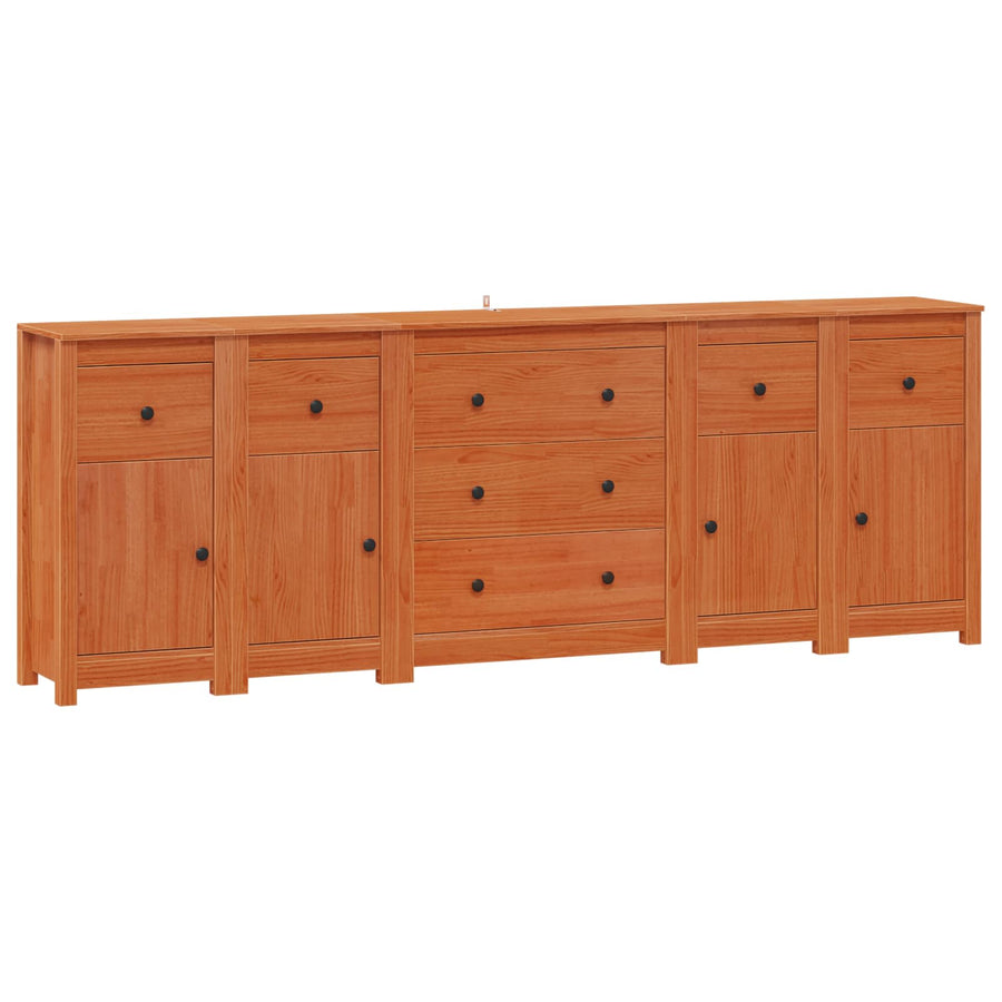 Dressoir met lade 5 pcs Waskleur Bruin Massief grenenhout