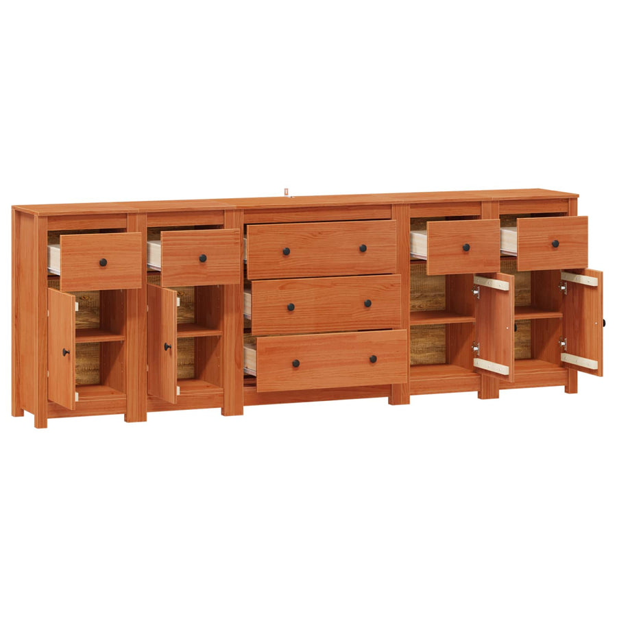Dressoir met lade 5 pcs Waskleur Bruin Massief grenenhout