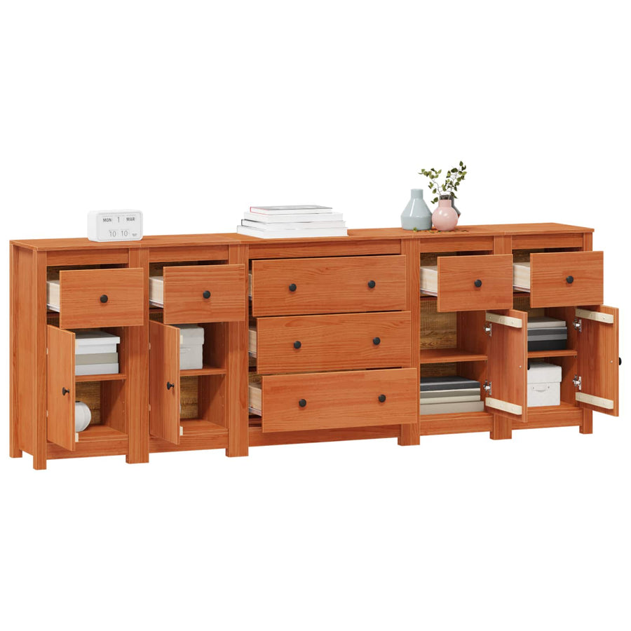 Dressoir met lade 5 pcs Waskleur Bruin Massief grenenhout