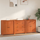 Dressoir massief grenenhout 210x35x80 cm wasbruin