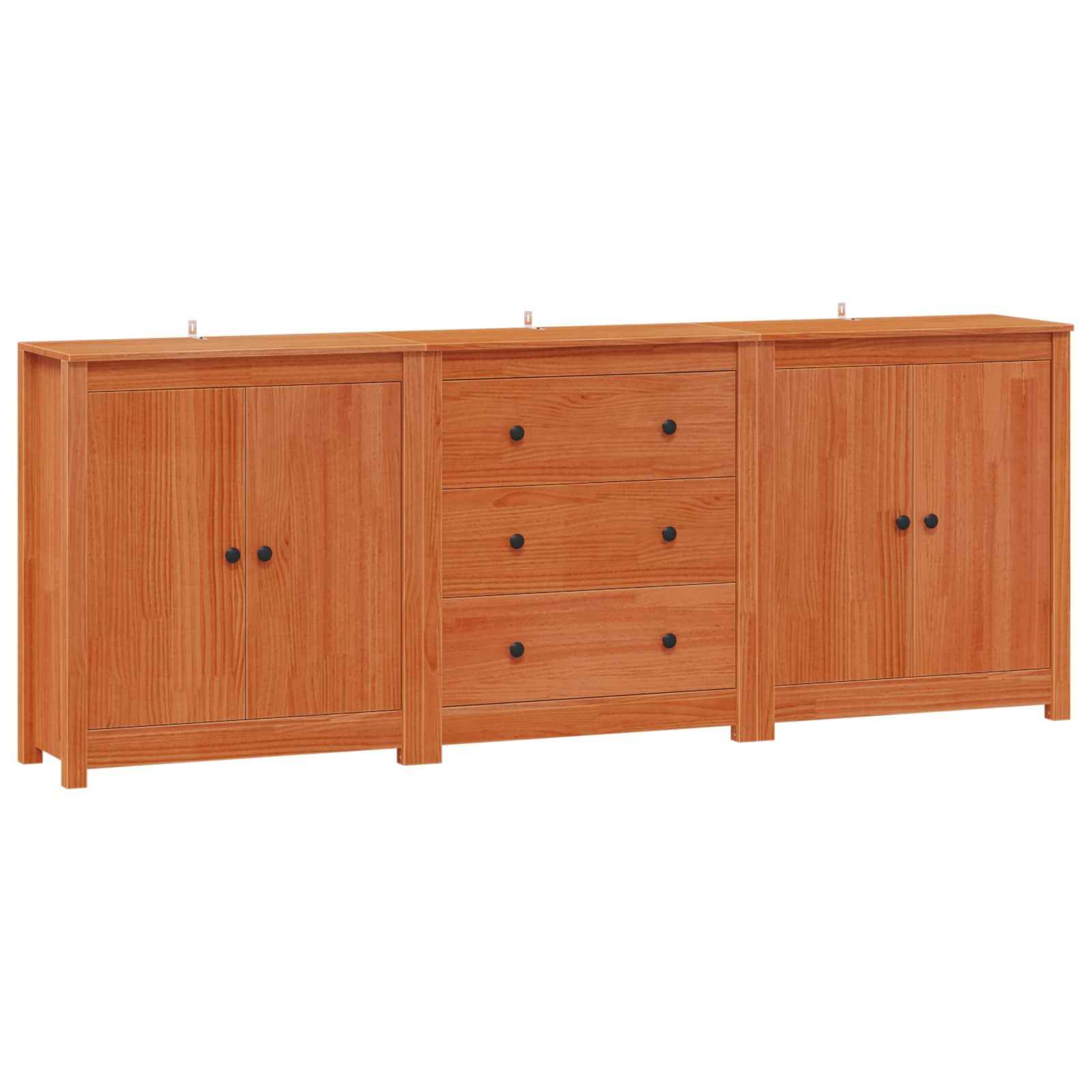 Dressoir met lade 3 pcs Wasbruin Massief grenenhout
