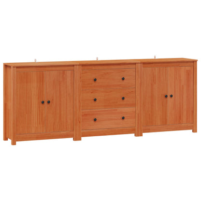 Dressoir met lade 3 pcs Wasbruin Massief grenenhout