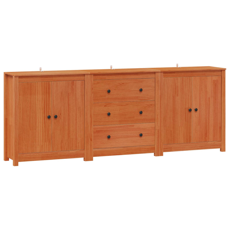 Dressoir met lade 3 pcs Wasbruin Massief grenenhout
