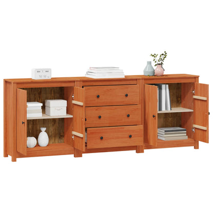 Dressoir met lade 3 pcs Wasbruin Massief grenenhout