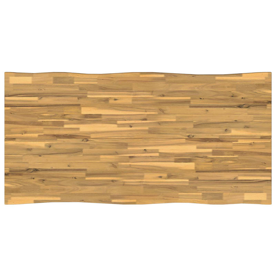 Live Edge Eettafel 160 x 70 x 75 cm Massief Acaciahout Wit