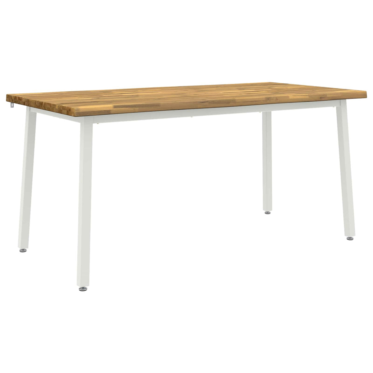 Live Edge Eettafel 160 x 70 x 75 cm Massief Acaciahout Wit