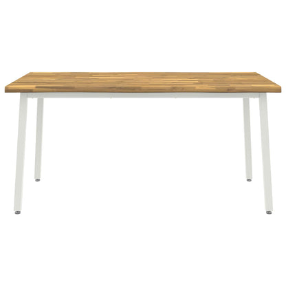 Live Edge Eettafel 160 x 70 x 75 cm Massief Acaciahout Wit