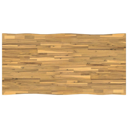 Live Edge Eettafel 160 x 80 x 75 cm Massief Acaciahout Wit