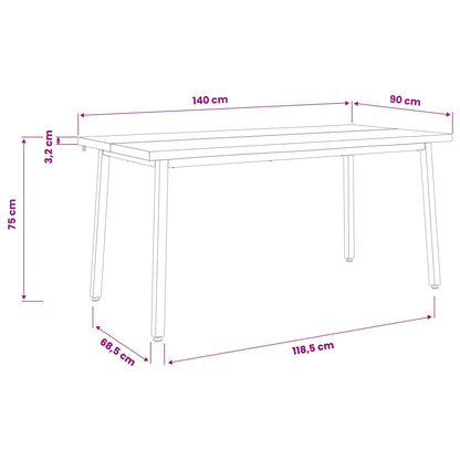 Live Edge Eettafel 140 x 90 x 75 cm Massief Acaciahout