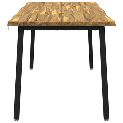 Live Edge Eettafel 140 x 90 x 75 cm Massief Acaciahout Wit
