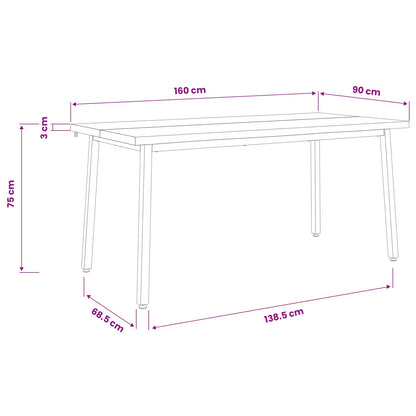 Live Edge Eettafel 160 x 90 x 75 cm Massief Acaciahout