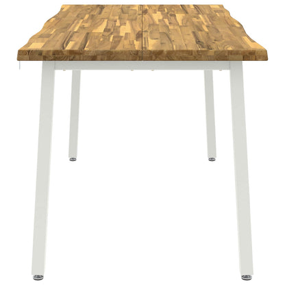 Live Edge Eettafel 160 x 90 x 75 cm Massief Acaciahout Wit
