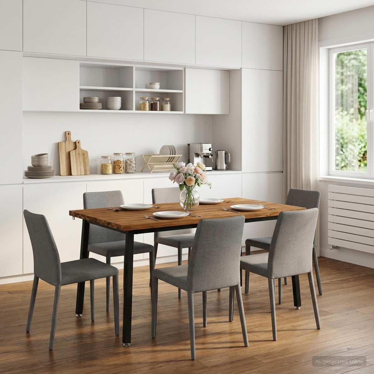 Vierkante Eettafel 160 x 70 x 75 cm Massief Acaciahout Naturel
