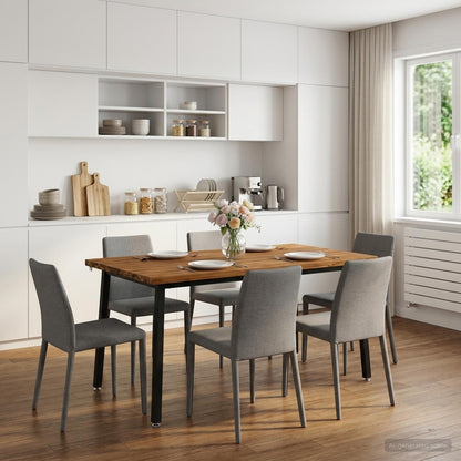 Vierkante Eettafel 160 x 70 x 75 cm Massief Acaciahout Naturel