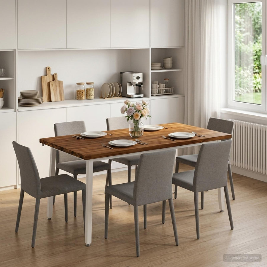 Vierkante Eettafel 160 x 90 x 75 cm Massief Acaciahout Naturel