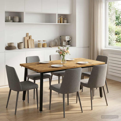 Vierkante Eettafel 160 x 70 x 75 cm Massief Acaciahout Wit