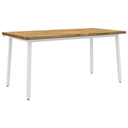 Vierkante Eettafel 160 x 80 x 75 cm Massief Acaciahout Wit