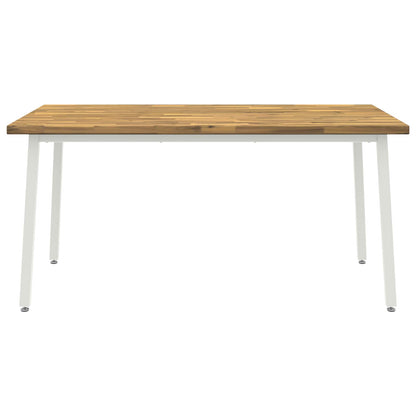 Vierkante Eettafel 160 x 80 x 75 cm Massief Acaciahout Wit