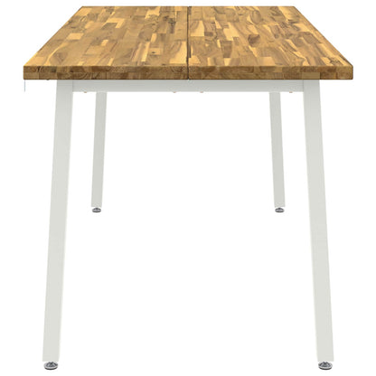 Vierkante Eettafel 160 x 80 x 75 cm Massief Acaciahout Wit