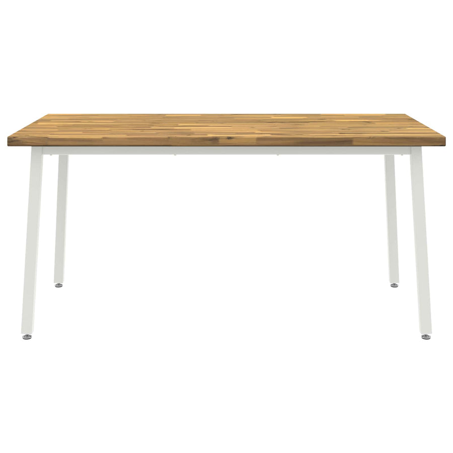 Vierkante Eettafel 160 x 90 x 75 cm Massief Acaciahout Wit