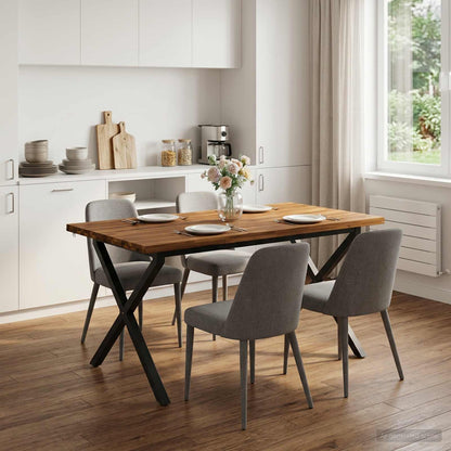Live Edge Eettafel 140 x 90 x 75 cm Massief Acaciahout Naturel