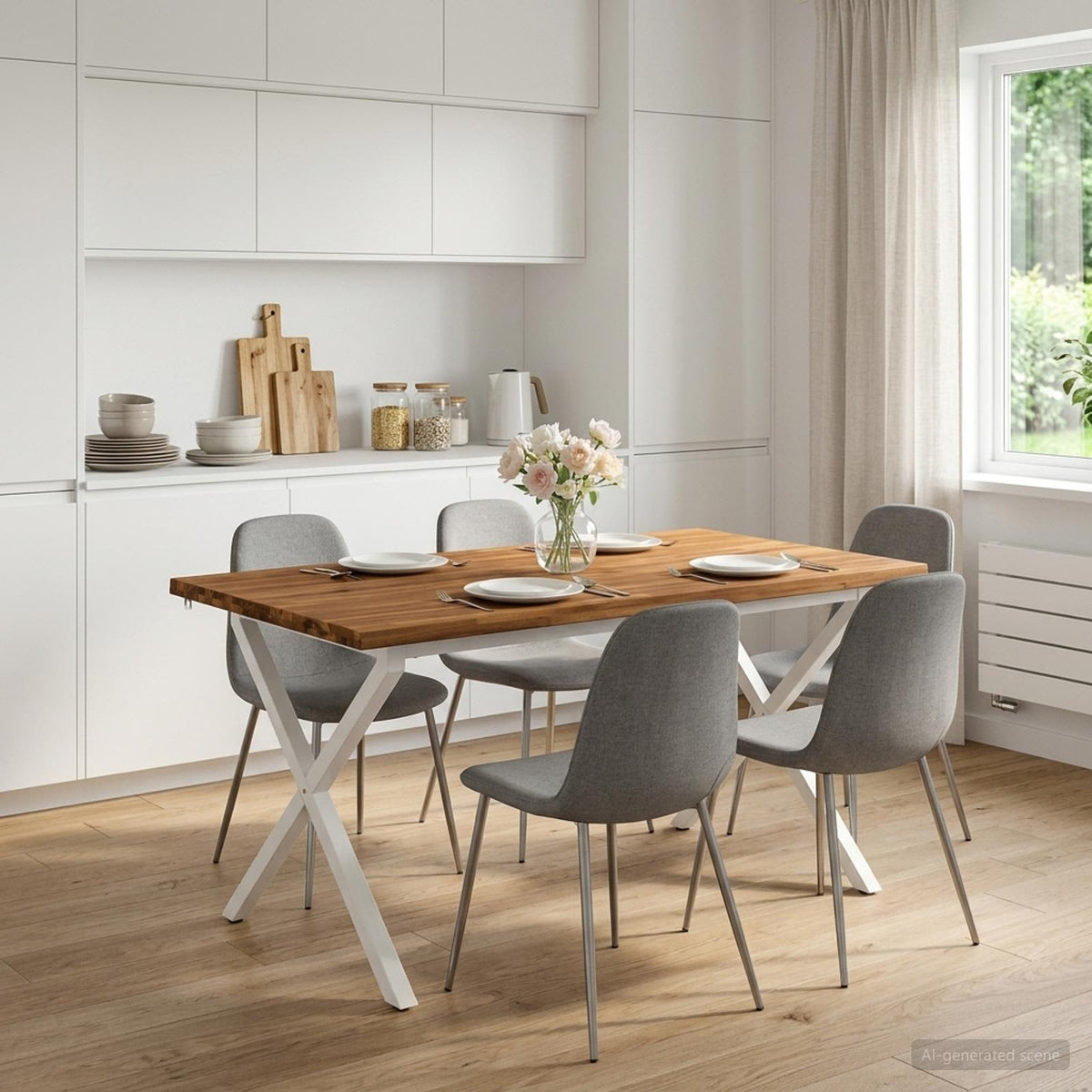 Live Edge Eettafel 140 x 90 x 75 cm Massief Acaciahout Naturel