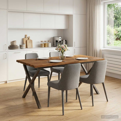 Live Edge Eettafel 160 x 80 x 75 cm Massief Acaciahout Naturel