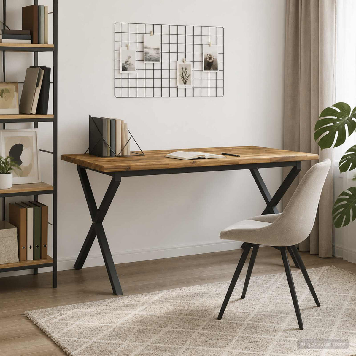 Live Edge Eettafel 160 x 80 x 75 cm Massief Acaciahout Wit