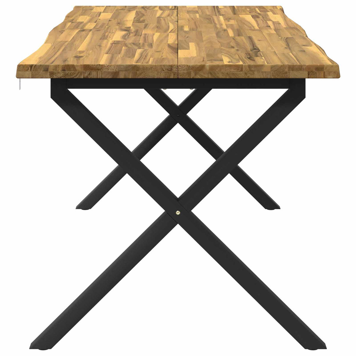 Live Edge Eettafel 160 x 80 x 75 cm Massief Acaciahout Wit