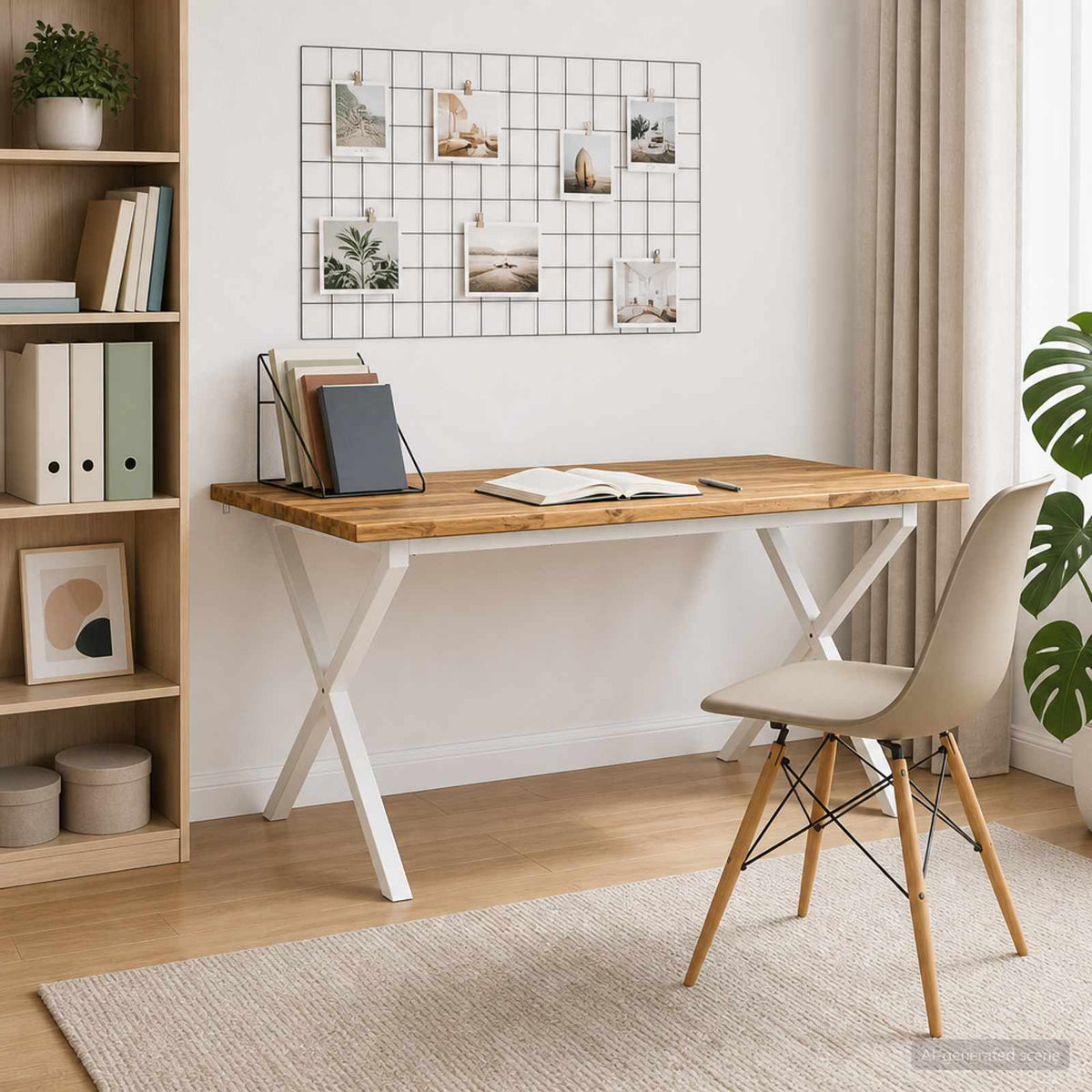 Live Edge Eettafel 160 x 90 x 75 cm Massief Acaciahout Wit