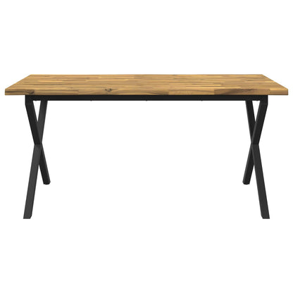 Live Edge Eettafel 140 x 90 x 75 cm Massief Acaciahout Wit