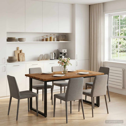 Vierkante Eettafel 160 x 70 x 75 cm Massief Acaciahout Naturel