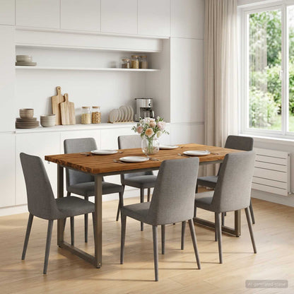 Vierkante Eettafel 160 x 70 x 75 cm Massief Acaciahout Naturel