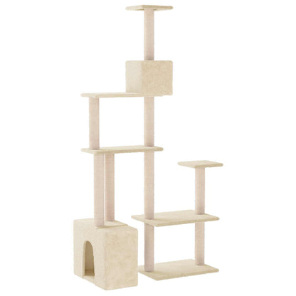 Kattenboom met sisal krabpalen Crèmekleurig 177,5 cm