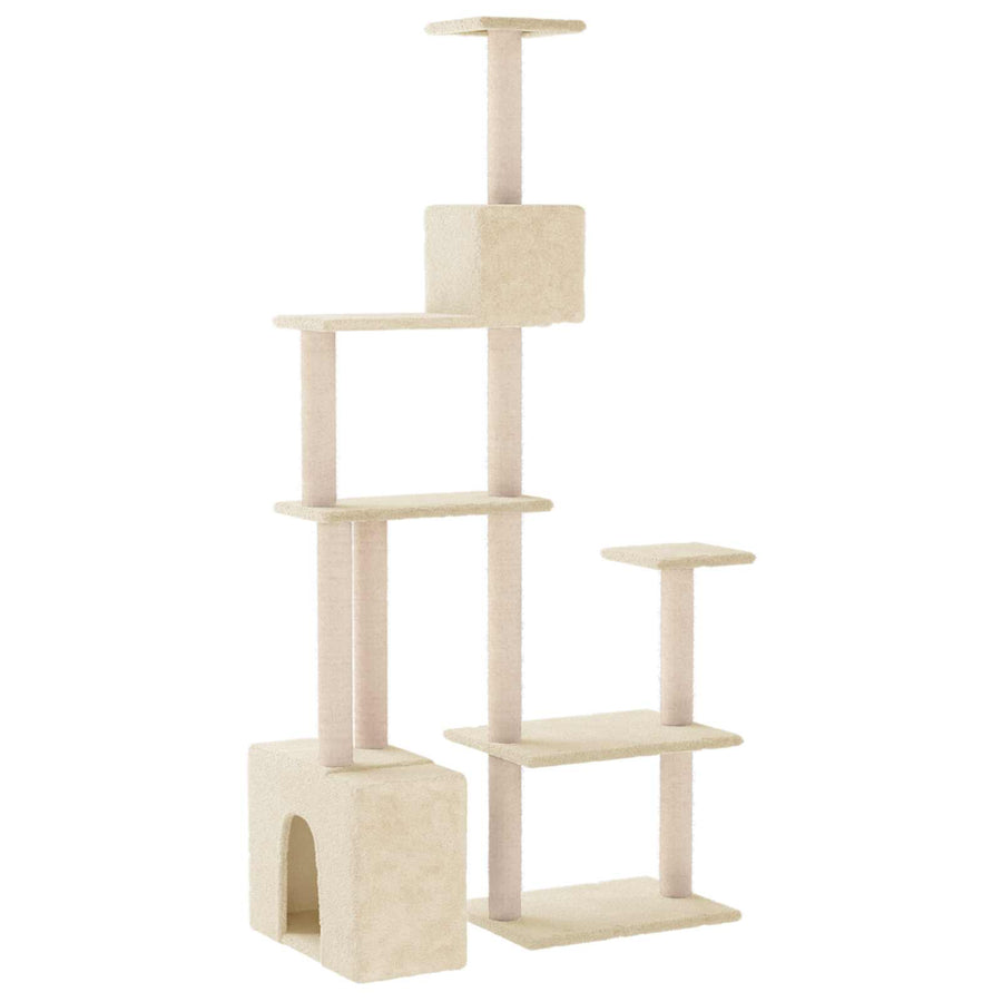 Kattenboom met sisal krabpalen Crèmekleurig 177,5 cm