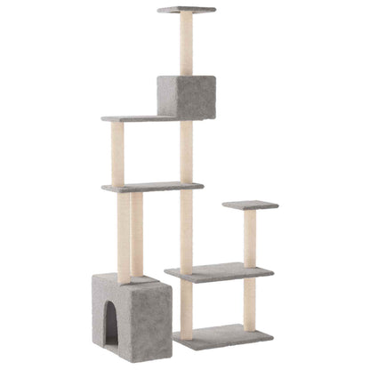 Kattenboom met sisal krabpalen Lichtgrijs 177,5 cm