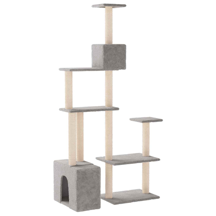 Kattenboom met sisal krabpalen Lichtgrijs 177,5 cm