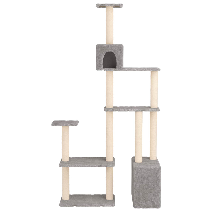 Kattenboom met sisal krabpalen Lichtgrijs 177,5 cm