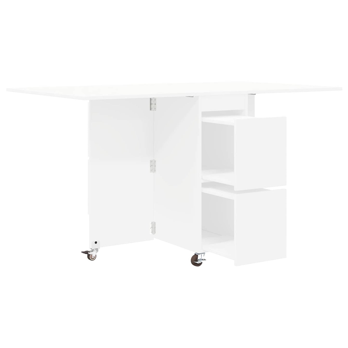 Eettafel 2 pcs 140 x 80 x 77 cm Bewerkt hout Wit Rechthoekig