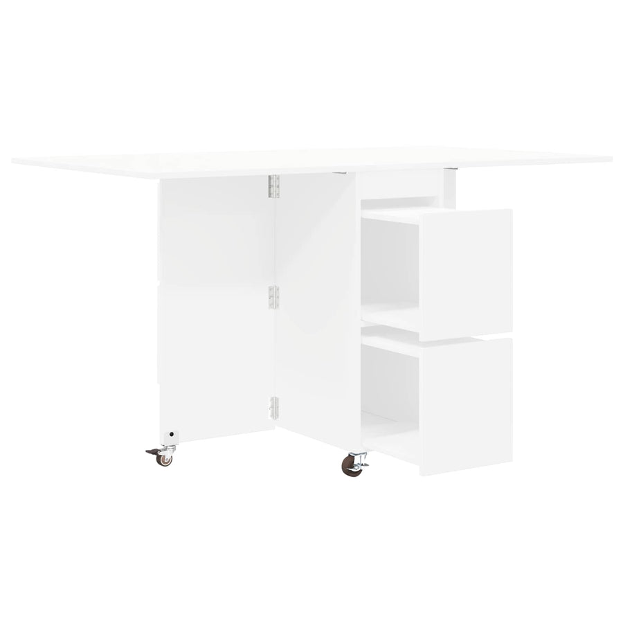 Eettafel 2 pcs 140 x 80 x 77 cm Bewerkt hout Wit Rechthoekig