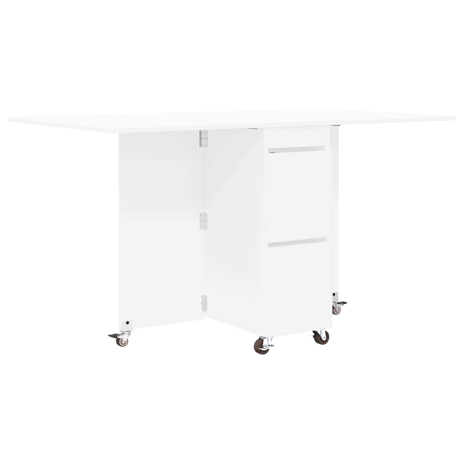 Eettafel 2 pcs 140 x 80 x 77 cm Bewerkt hout Wit Rechthoekig