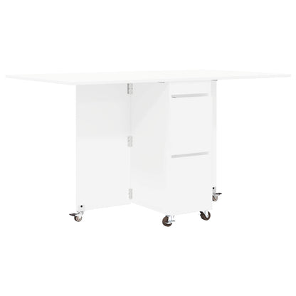 Eettafel 2 pcs 140 x 80 x 77 cm Bewerkt hout Wit Rechthoekig