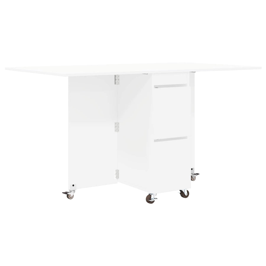 Eettafel 2 pcs 140 x 80 x 77 cm Bewerkt hout Wit Rechthoekig
