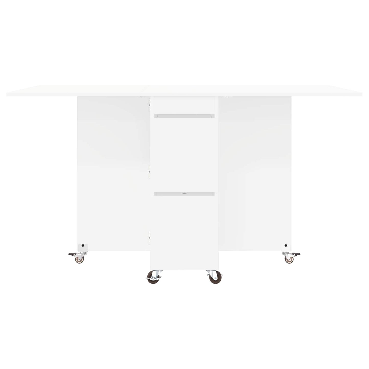 Eettafel 2 pcs 140 x 80 x 77 cm Bewerkt hout Wit Rechthoekig