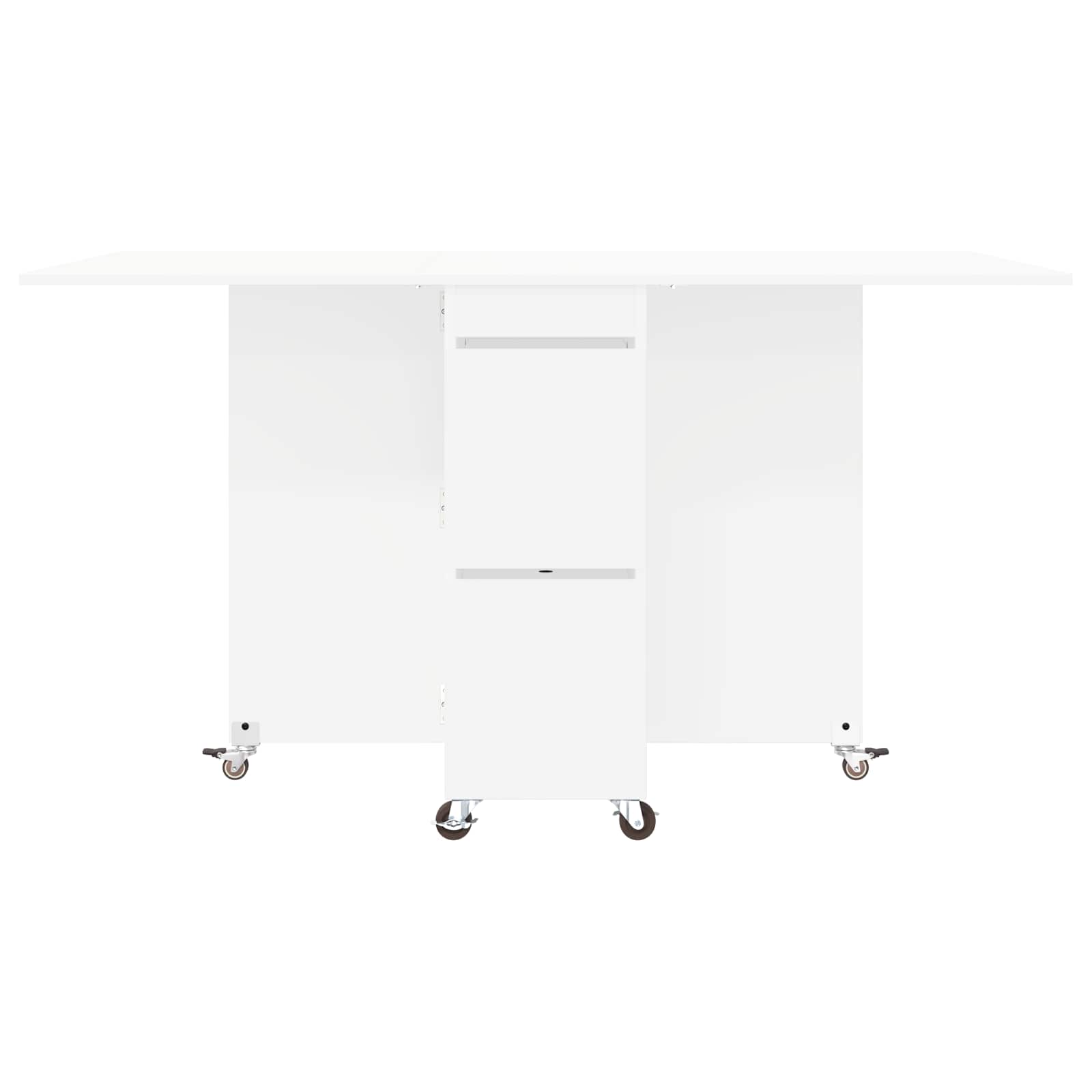 Eettafel 2 pcs 140 x 80 x 77 cm Bewerkt hout Wit Rechthoekig