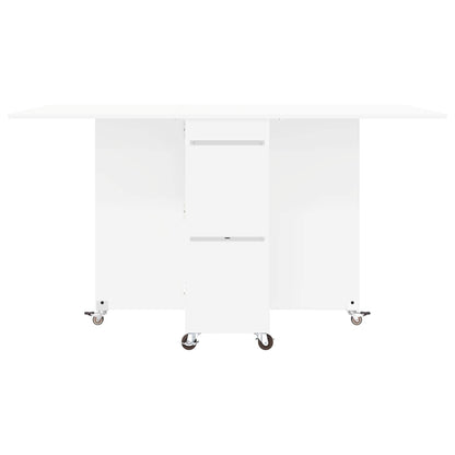 Eettafel 2 pcs 140 x 80 x 77 cm Bewerkt hout Wit Rechthoekig