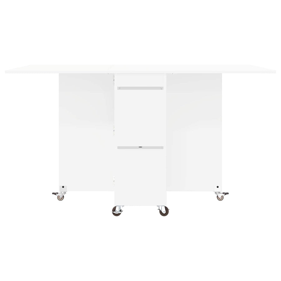 Eettafel 2 pcs 140 x 80 x 77 cm Bewerkt hout Wit Rechthoekig