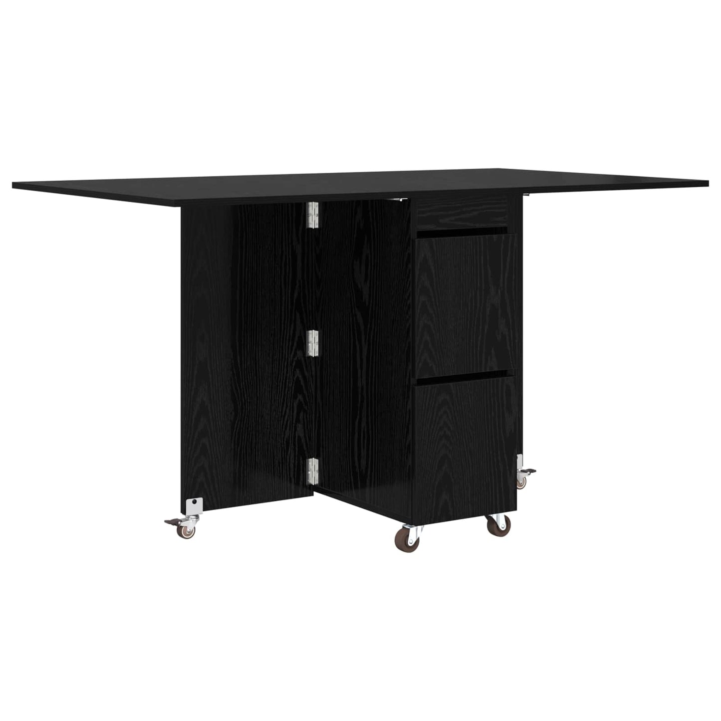 Eettafel 2 pcs 140 x 80 x 77 cm Bewerkt hout Zwart eiken