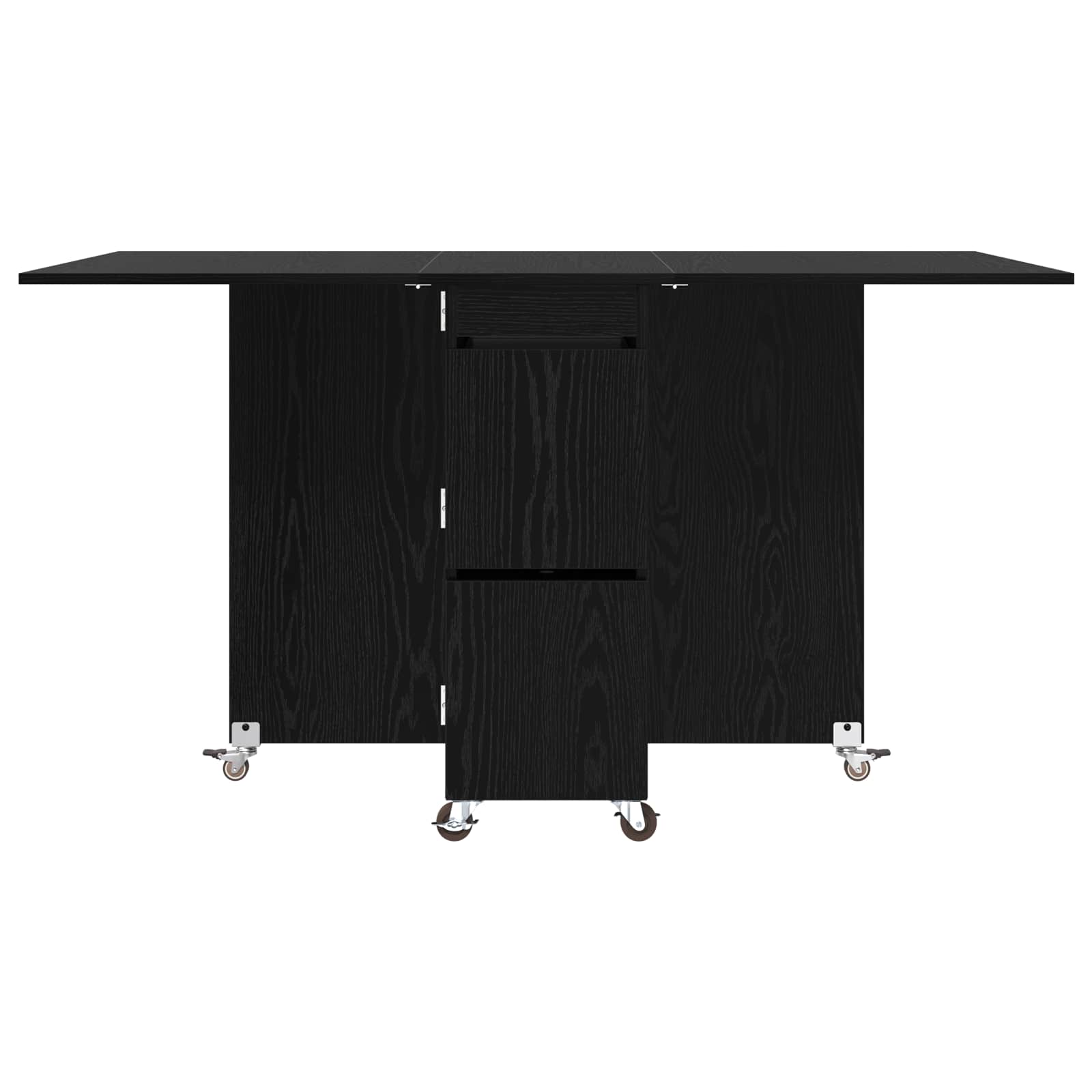 Eettafel 2 pcs 140 x 80 x 77 cm Bewerkt hout Zwart eiken